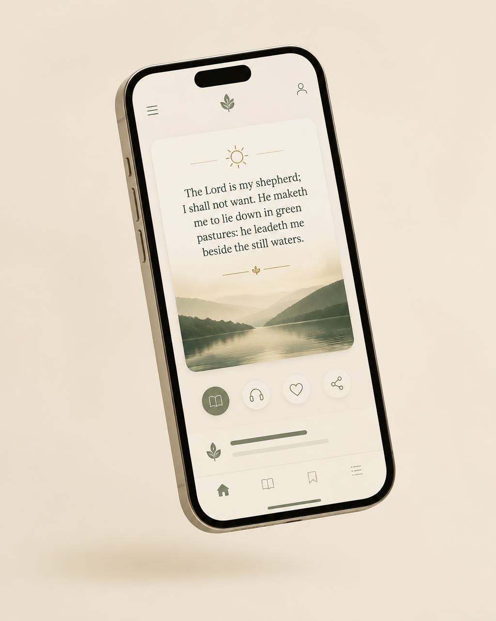 The Bible Rhythm app showing the verse of the day